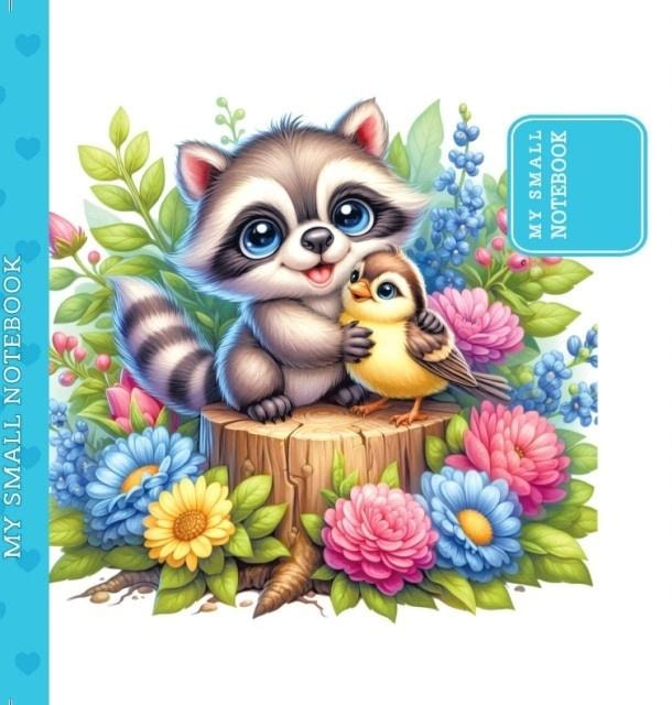 Decorative notebook Raccoon and bird - ideal for note-taking