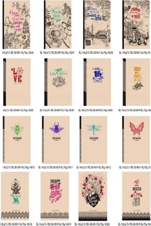 FRESH Decorative notebook 143x215/80K grid - ideal for notes