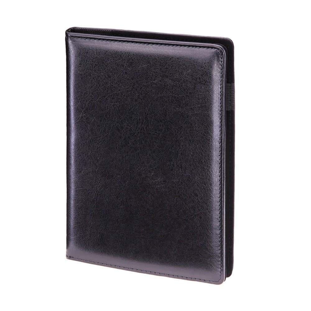 A4 Notebook with replaceable insert and elastic band, black - ideal for note-taking