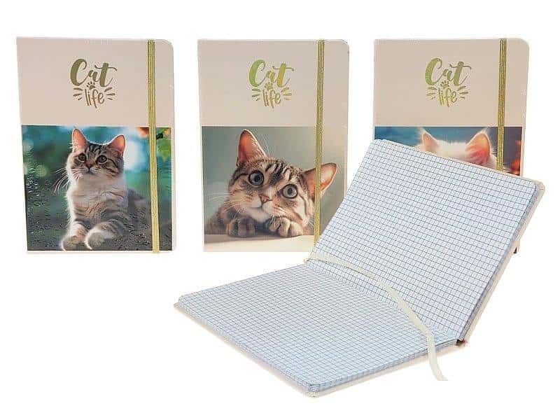 A5 Notebook Checkered Cat MIX - ideal for cat lovers