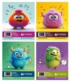 Wektor Set of 10 A6 Notebooks Kids - ideal for school and play