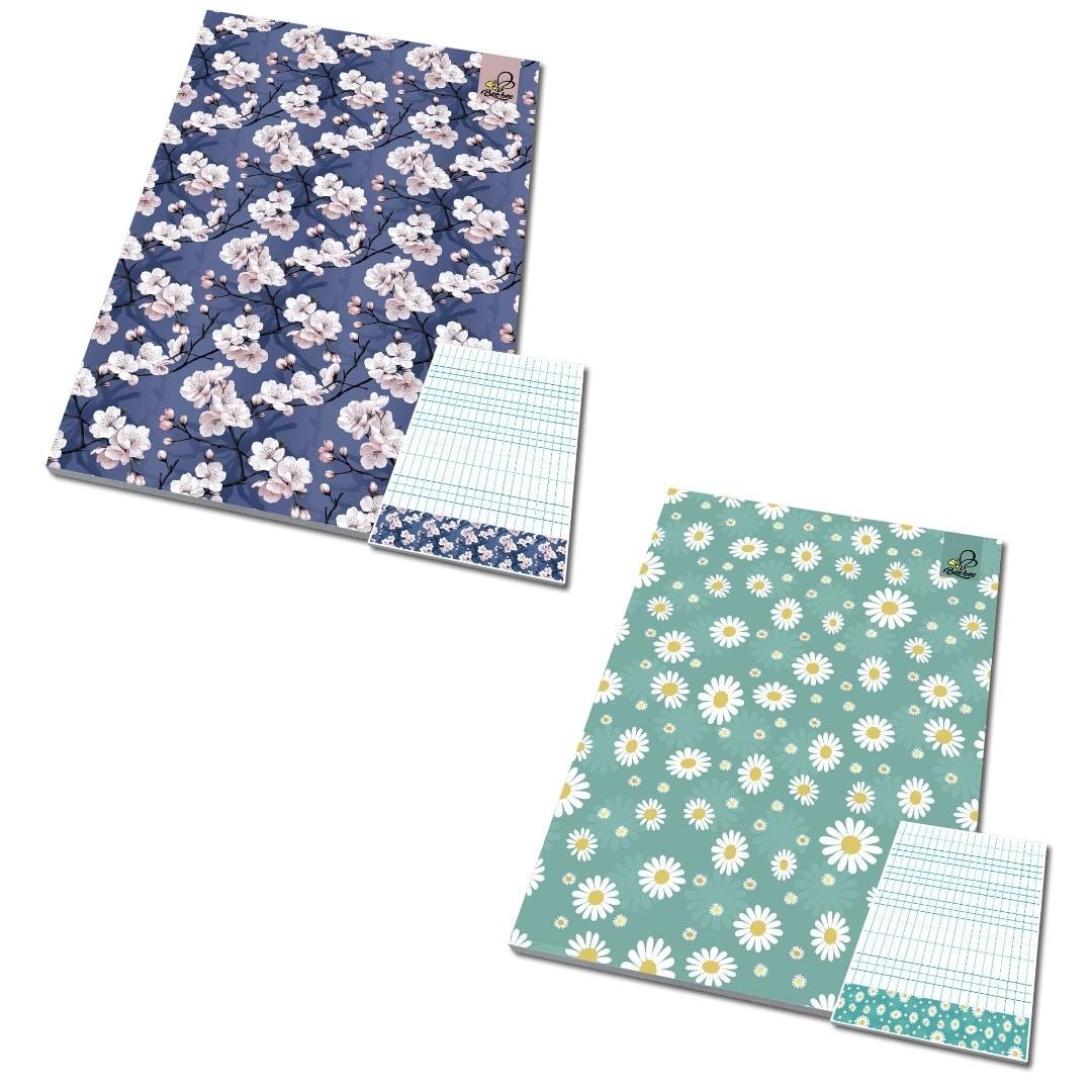 Notebook A6/50 sheets squared Flowers (10pcs) - ideal for school