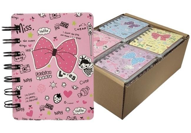 Notebooks A6 Bows MIX - Set of 24 Pastel Notebooks