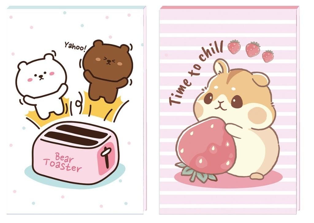 No Name Notebook A7/30K - Colorful notebook with print for children