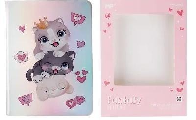 Holographic notebook cats - stylish notebook 19x13.5cm