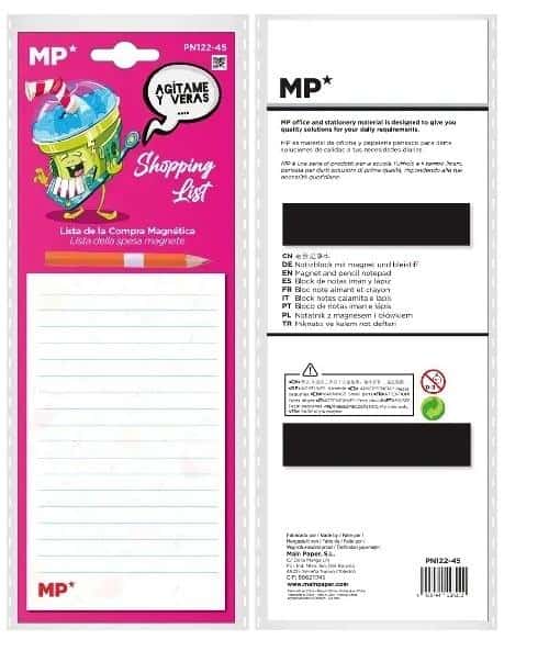MP Main Paper Magnetic notepad for fridge with pencil - ideal for notes