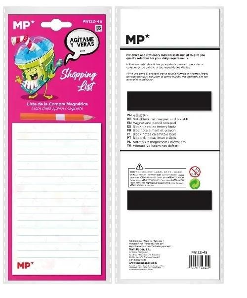 MP Main Paper Magnetic notepad for fridge with pencil - ideal for notes