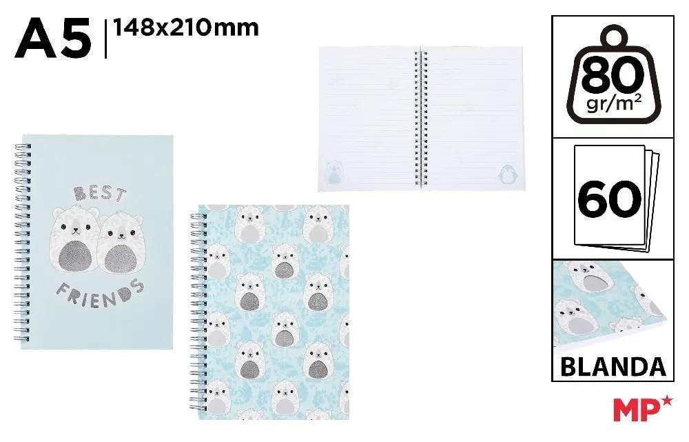 Spiral Notebook A5 Frosty - Mix Designs ideal for note-taking