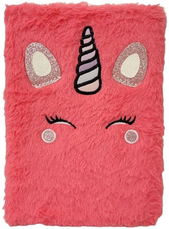 Plush Notebook Unicorn - pink, soft and adorable