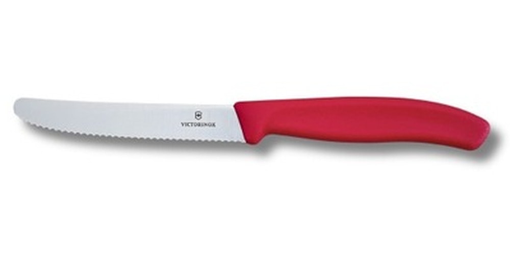 Victorinox Knife 11cm with serrated blade orange - reliable in every kitchen