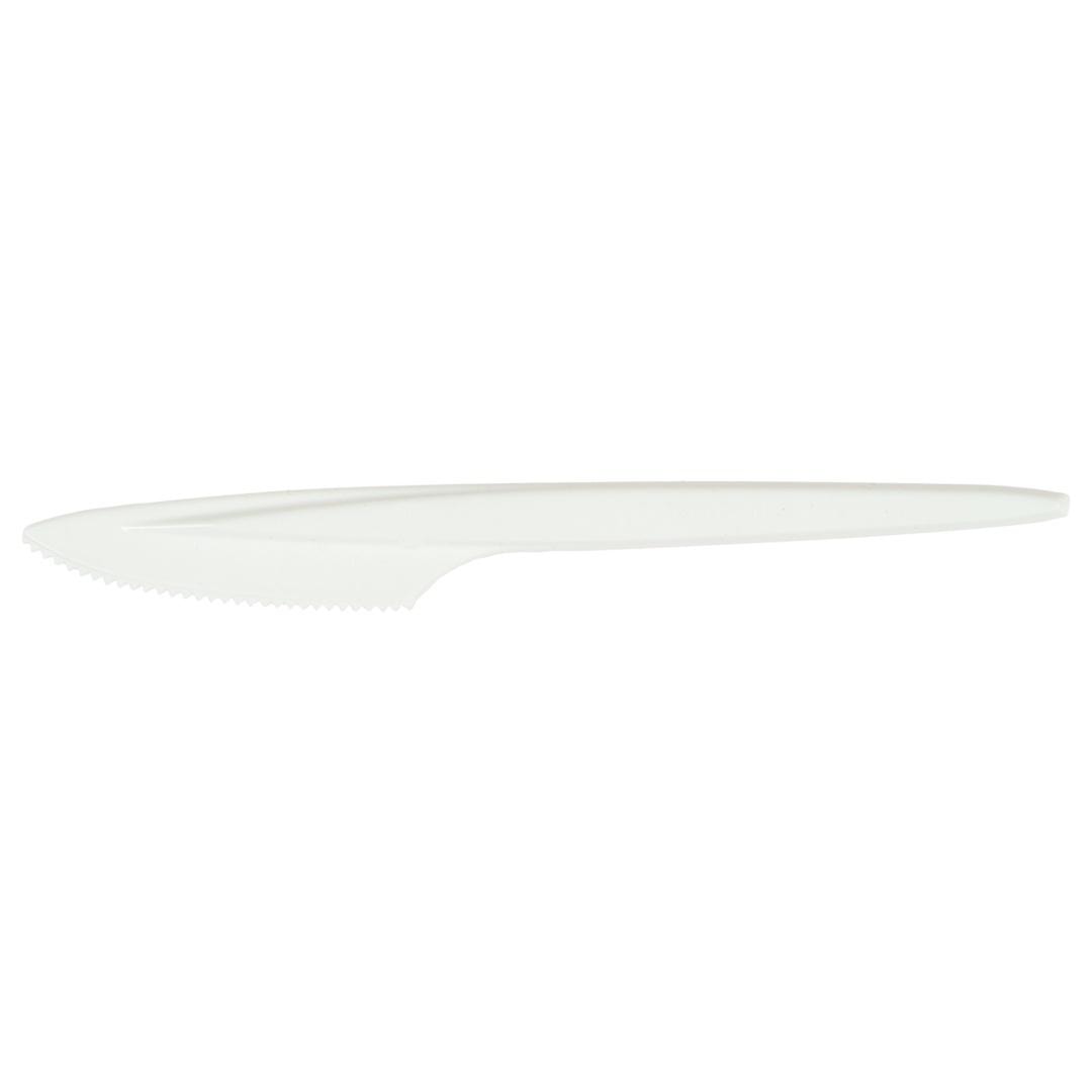 Reusable knives white 100 pieces - perfect for picnic