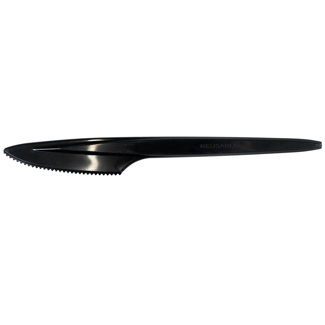 Reusable knives black 100 pieces - perfect for picnic