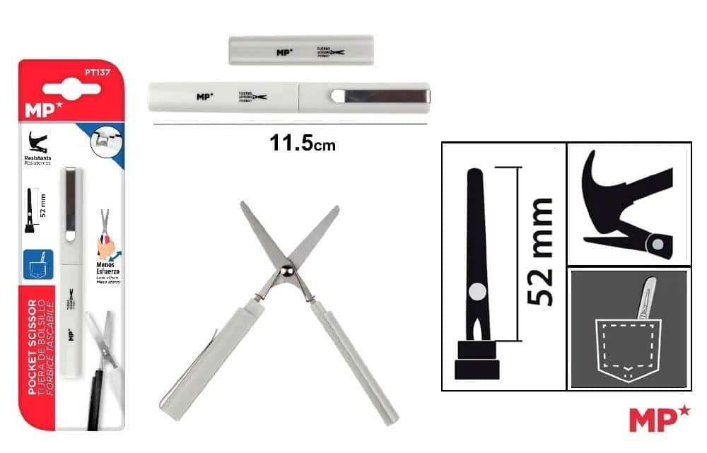 Pocket scissors foldable 11.5 cm - ideal for everyday use