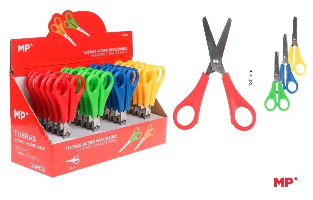 MP Main Paper School scissors 13 cm - 24 pieces, assorted colors