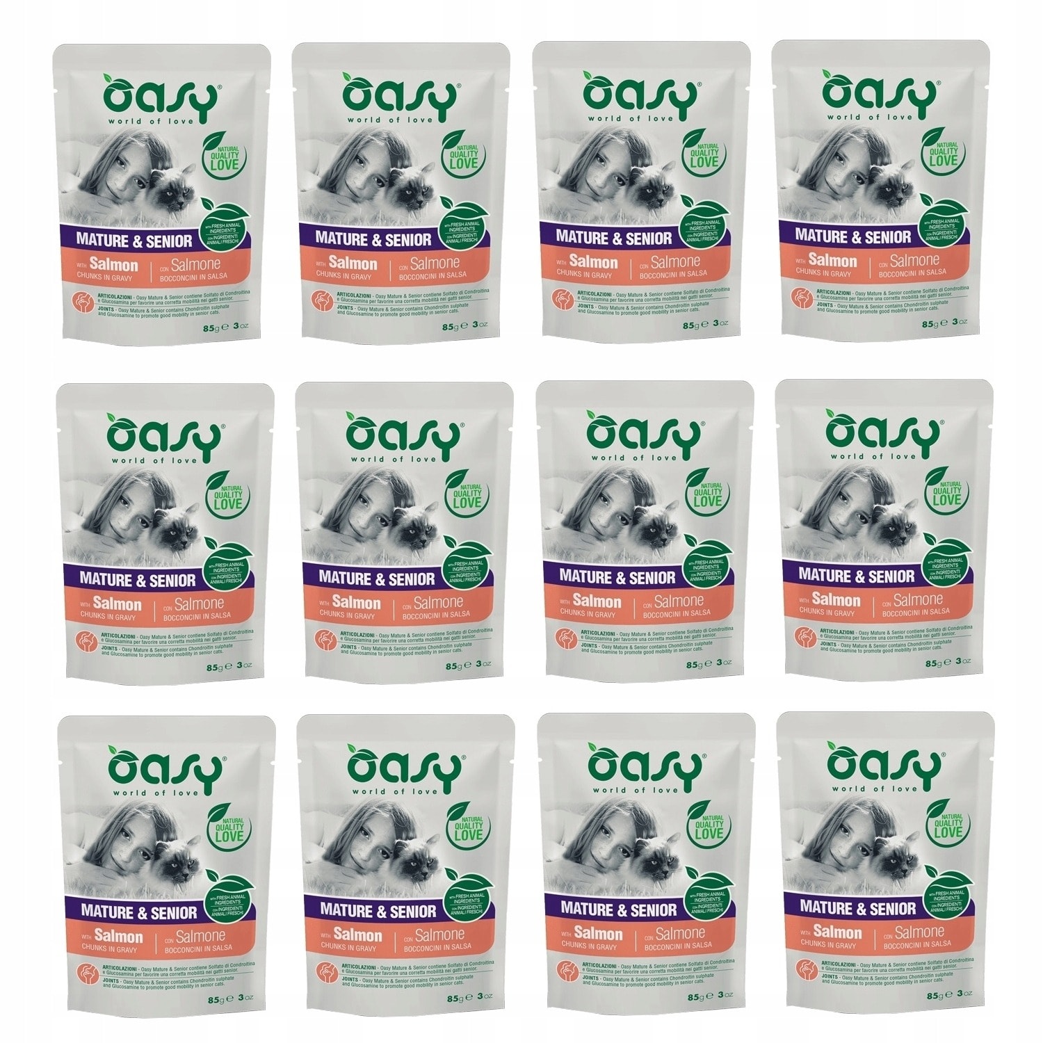 Oasy Cat Food Mature & Senior with Salmon in Gravy - for seniors