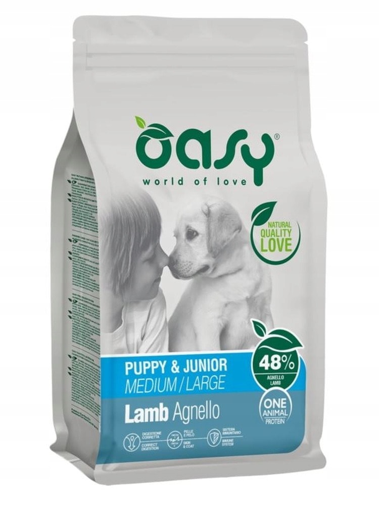 Oasy One Animal Protein Puppy Food Lamb 12 kg - for healthy development