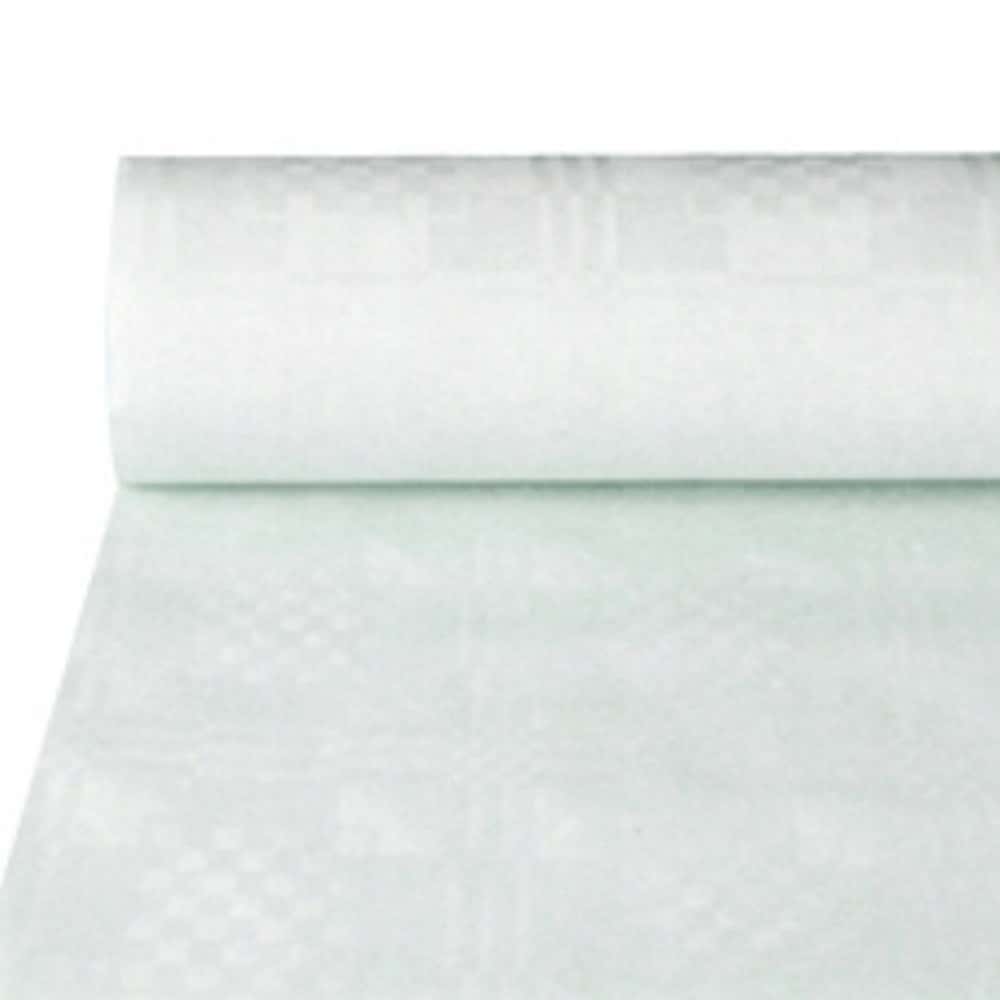 PAPSTAR White Damask Tablecloth 1 m x 50 m - elegant addition to the table