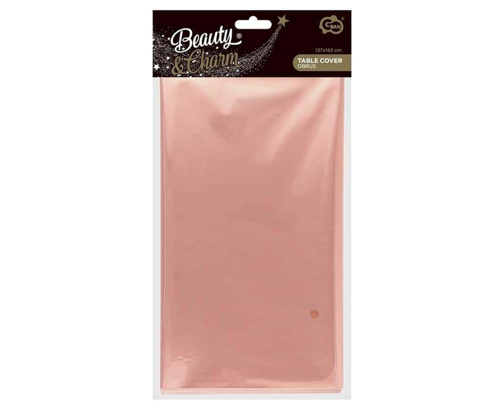 Godan Foil Tablecloth B&C Metallic Pink-Gold 137x183cm - perfect for party