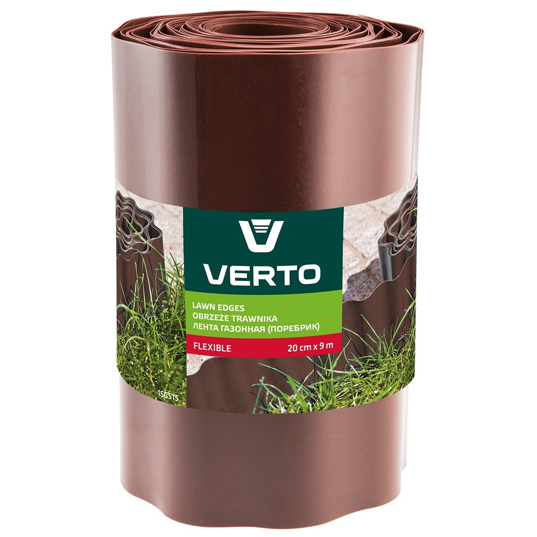 VERTO Lawn edging brown 20 cm x 9 m - aesthetic finish for your garden