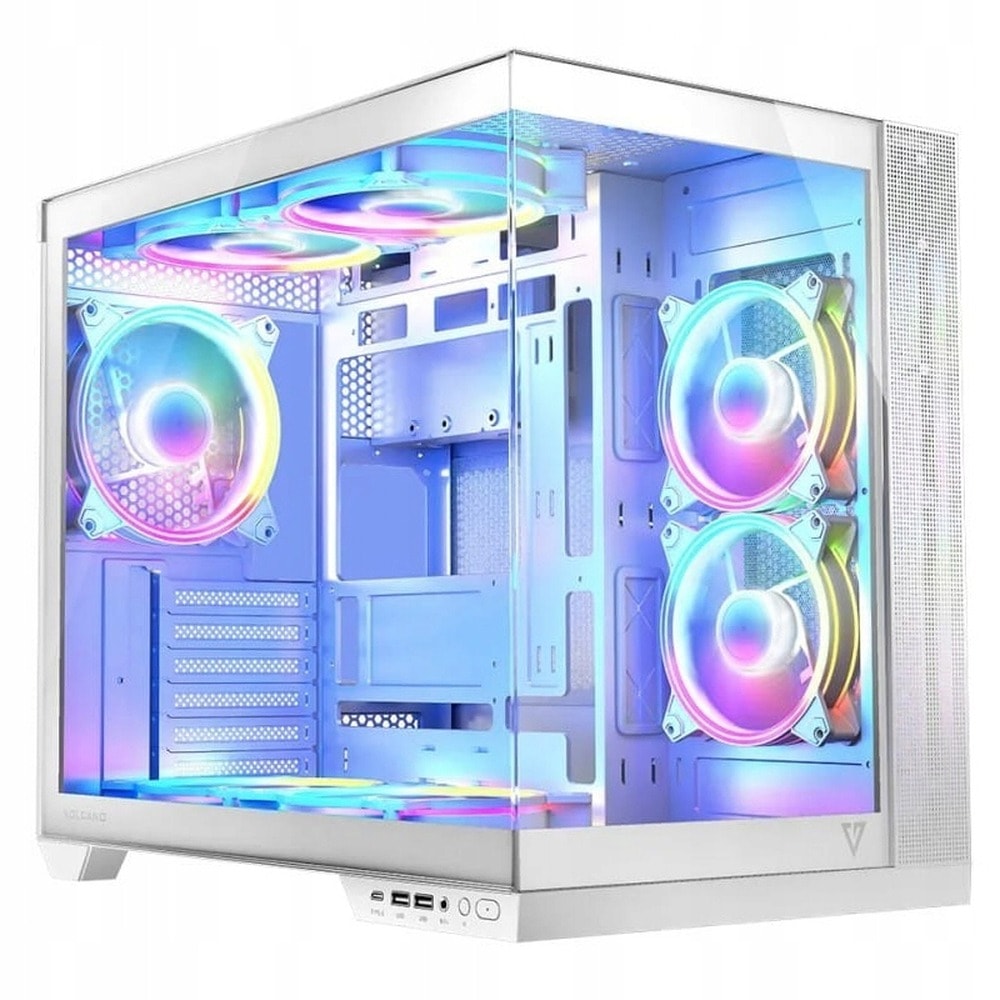 MODECOM Volcano AQ500 ARGB - White Midi Tower Case with Lighting