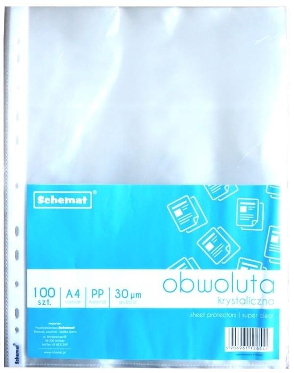 A4 Clear Sleeves - crystal clear, smooth, 30 mic, 100 pieces - ideal for binder