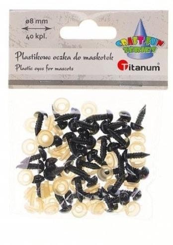 Titanum Plastic eyes for mascots 8mm with fastening - 50 pieces