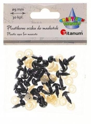 Plastic eyes for mascots 9mm - 30 pieces with fastening