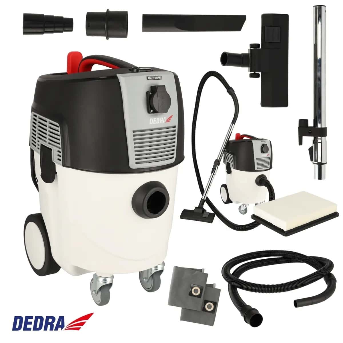 DEDRA Workshop vacuum cleaner with automatic filter cleaning - ideal for renovation work