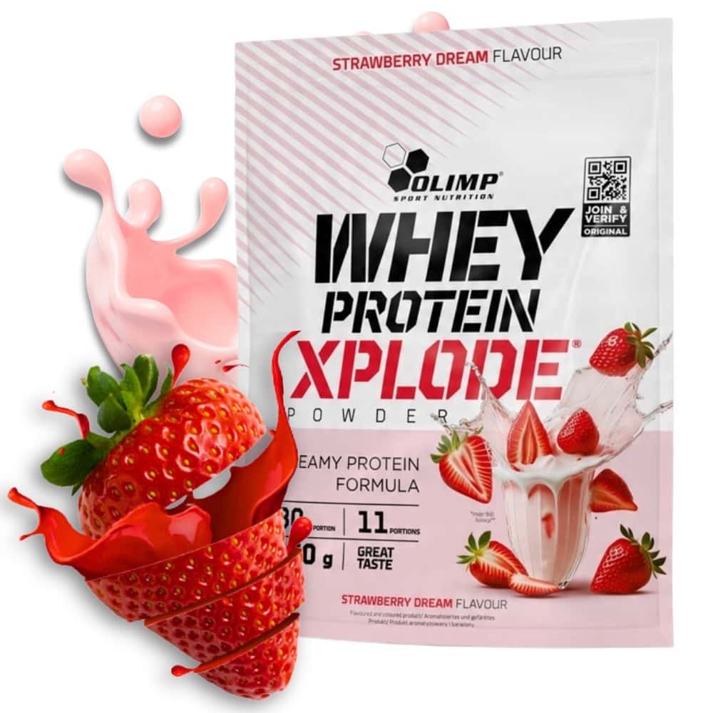 Whey Protein Xplode - Strawberry whey protein 350 g for athletes