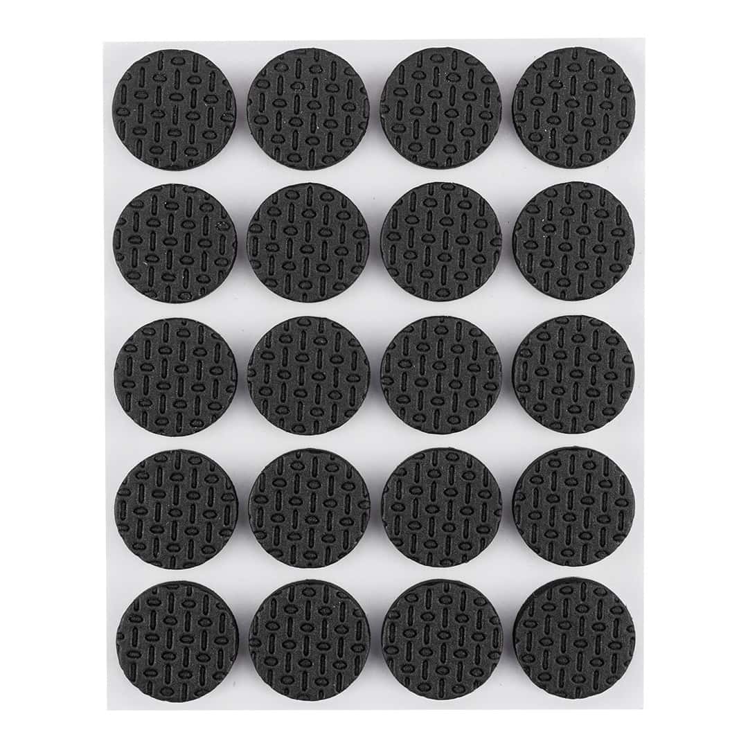 NEO TOOLS Round self-adhesive foam pads - black 20 mm, 20 pieces