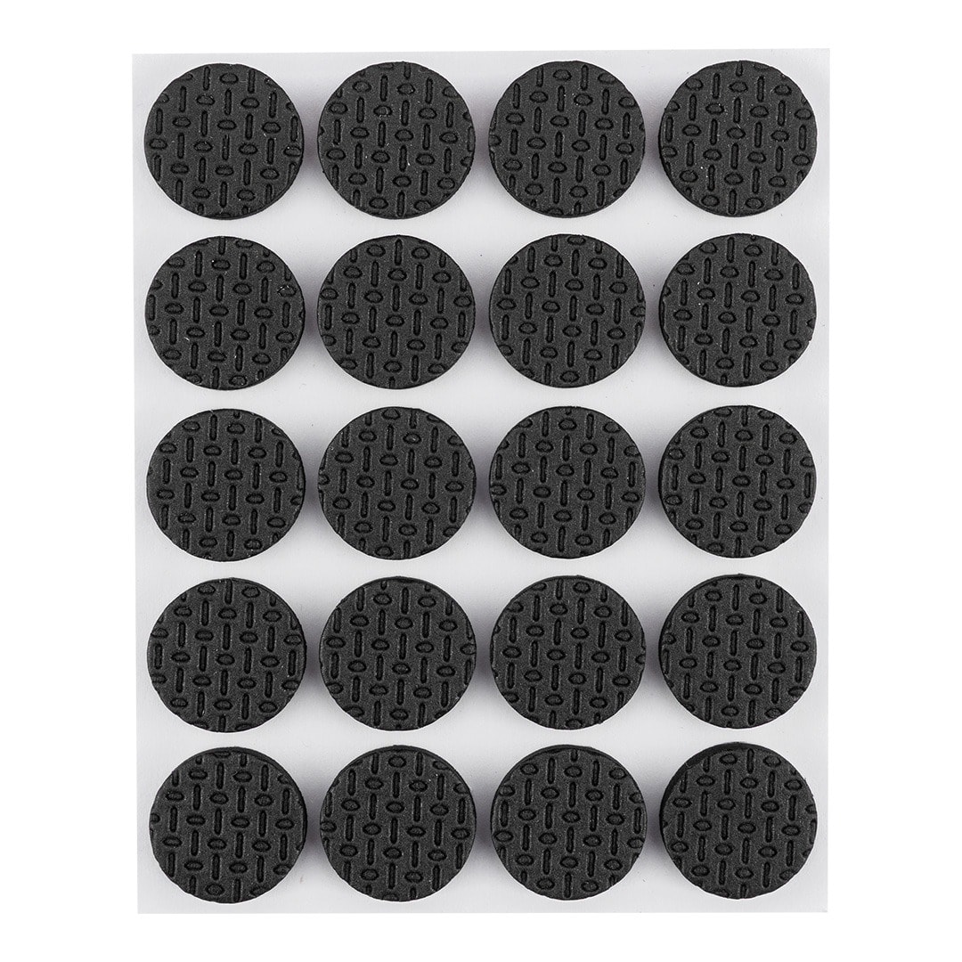 NEO TOOLS Round self-adhesive foam pads - black 20 mm, 20 pieces