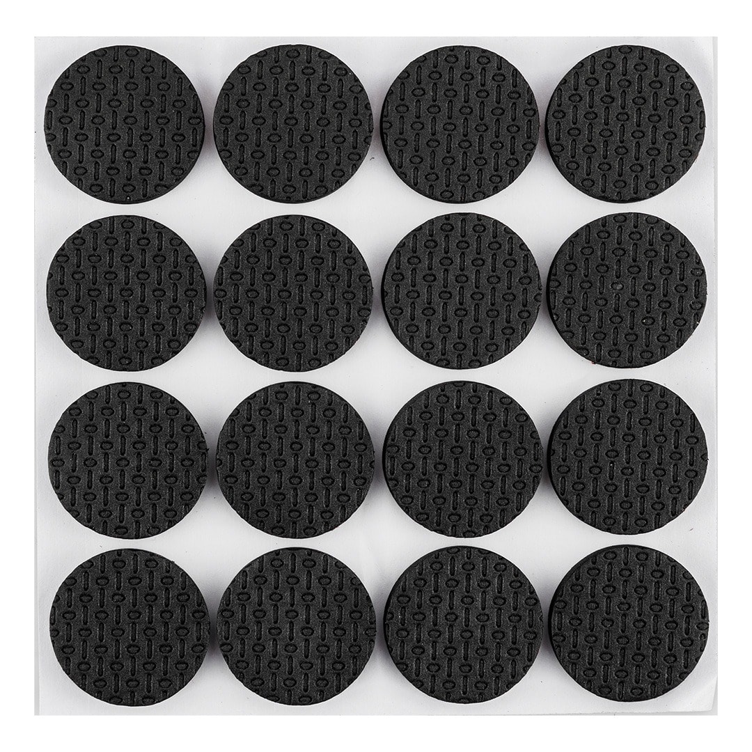 NEO TOOLS Round self-adhesive foam pads, black 28mm - floor protection