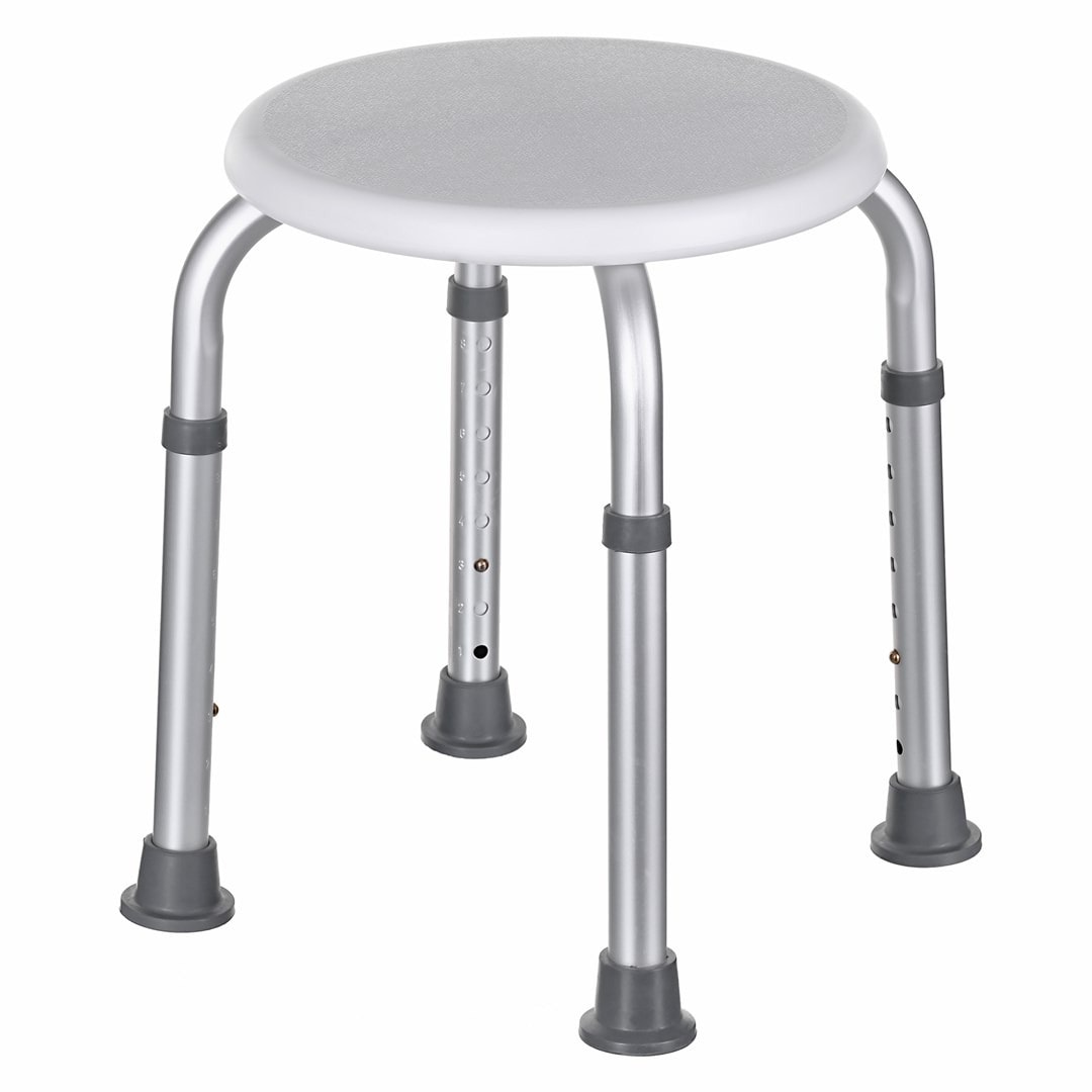 Aluminum shower stool round - comfort and safety
