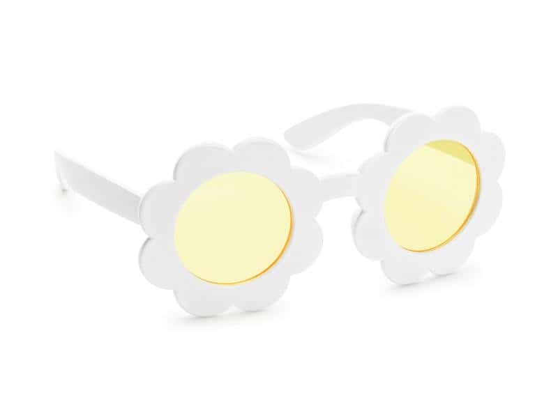 Daisy Glasses - White glasses with yellow lenses
