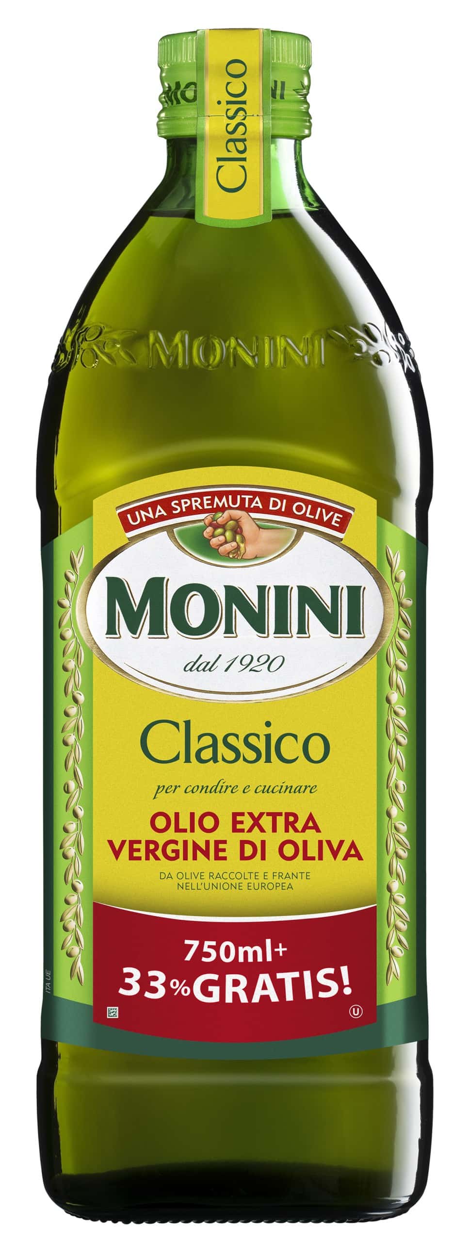 Monini Extra Virgin Olive Oil 750 ml + 33% free - perfect for salads