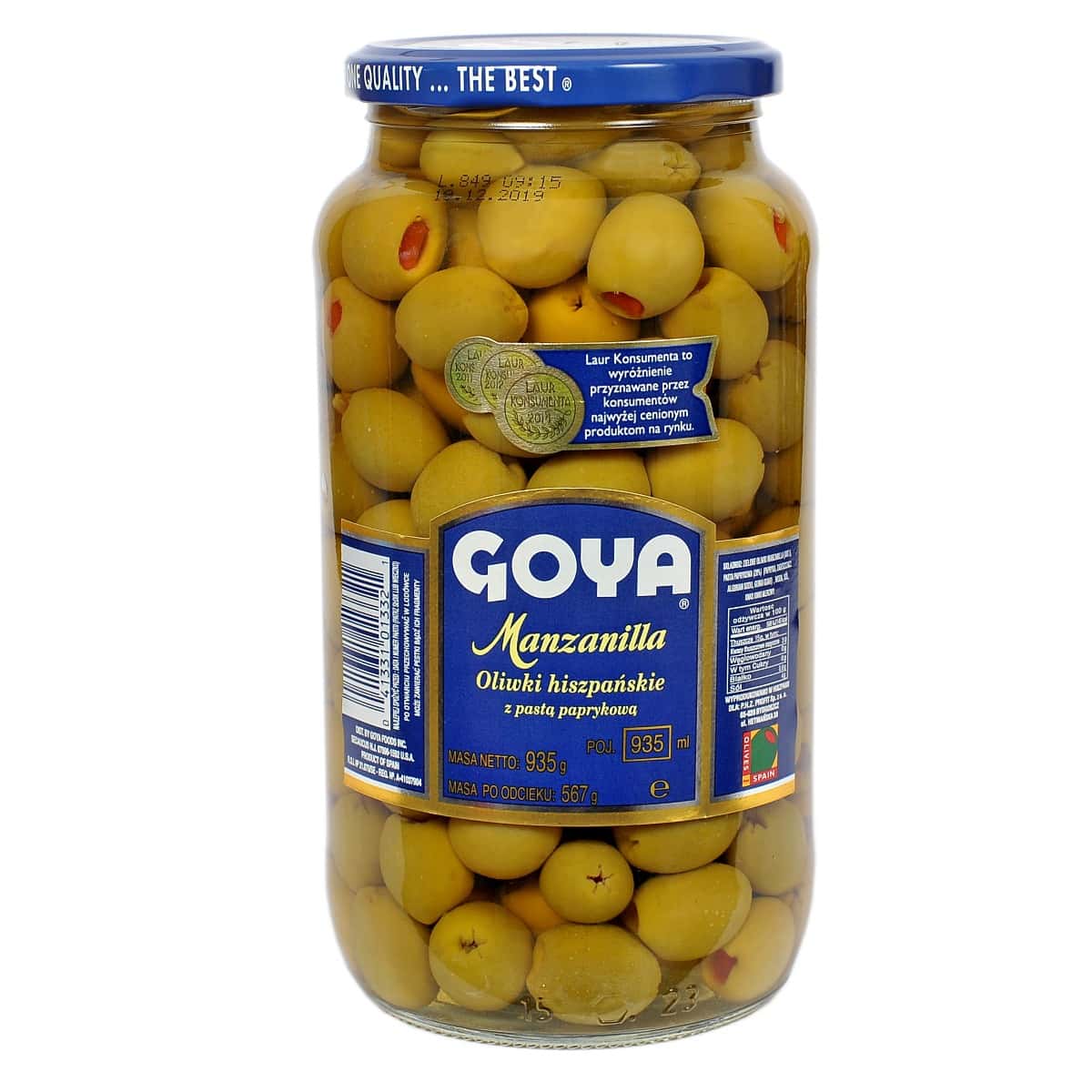 Goya Gordal Olives - Green royal olives in brine 350g