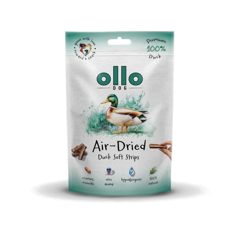 Ollo dried duck strips - perfect treat for your dog