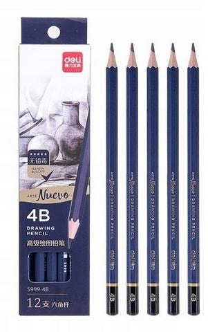 Nuevo 4B Graphite Pencil for Sketching - 12 pcs ideal for drawing