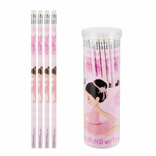 Starpak HB Pencil with Eraser Balerina - 48 pieces in tube