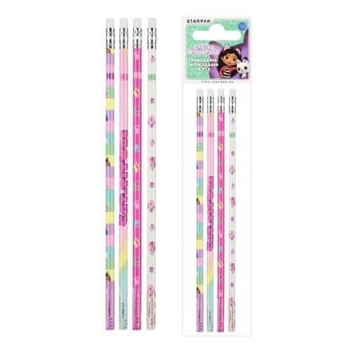 STARPAK Pencil with eraser Gabby's Dollhouse - 4 pieces for every fan