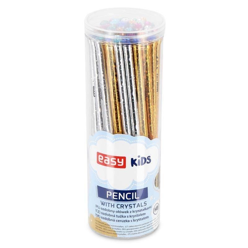 Easy Stationery Pencil with crystal - 48 pieces, perfect for school