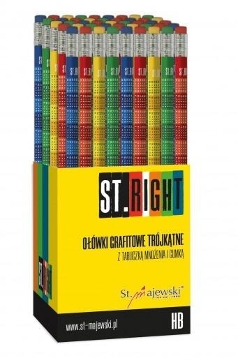 Triangular HB pencils with multiplication table - ideal for learning