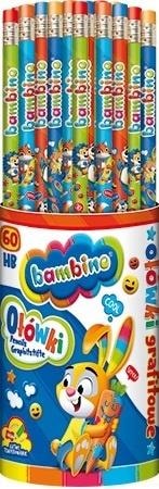 BAMBINO Pencils with eraser - set of 60 pieces ideal for school and office