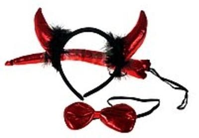 Headband with devil horns and tail - perfect carnival costume