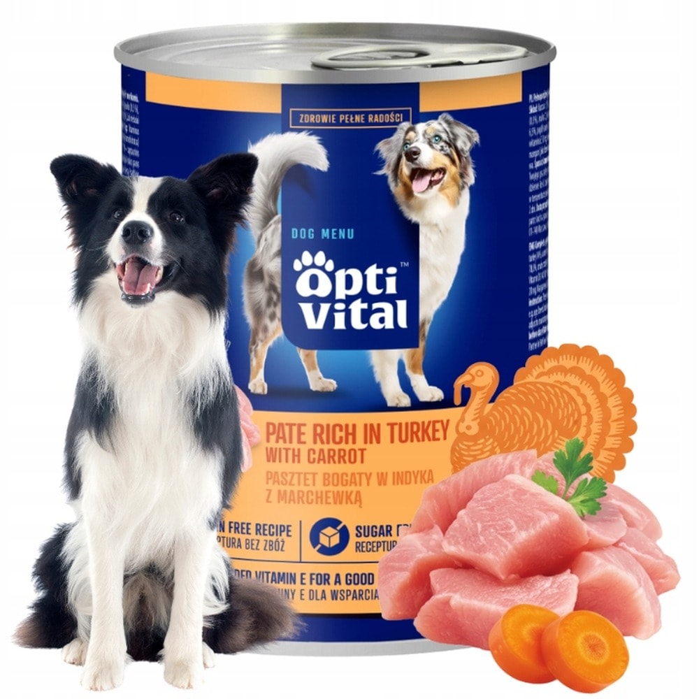 OptiVital - Pate for adult dogs with chicken and turkey with carrots 400g