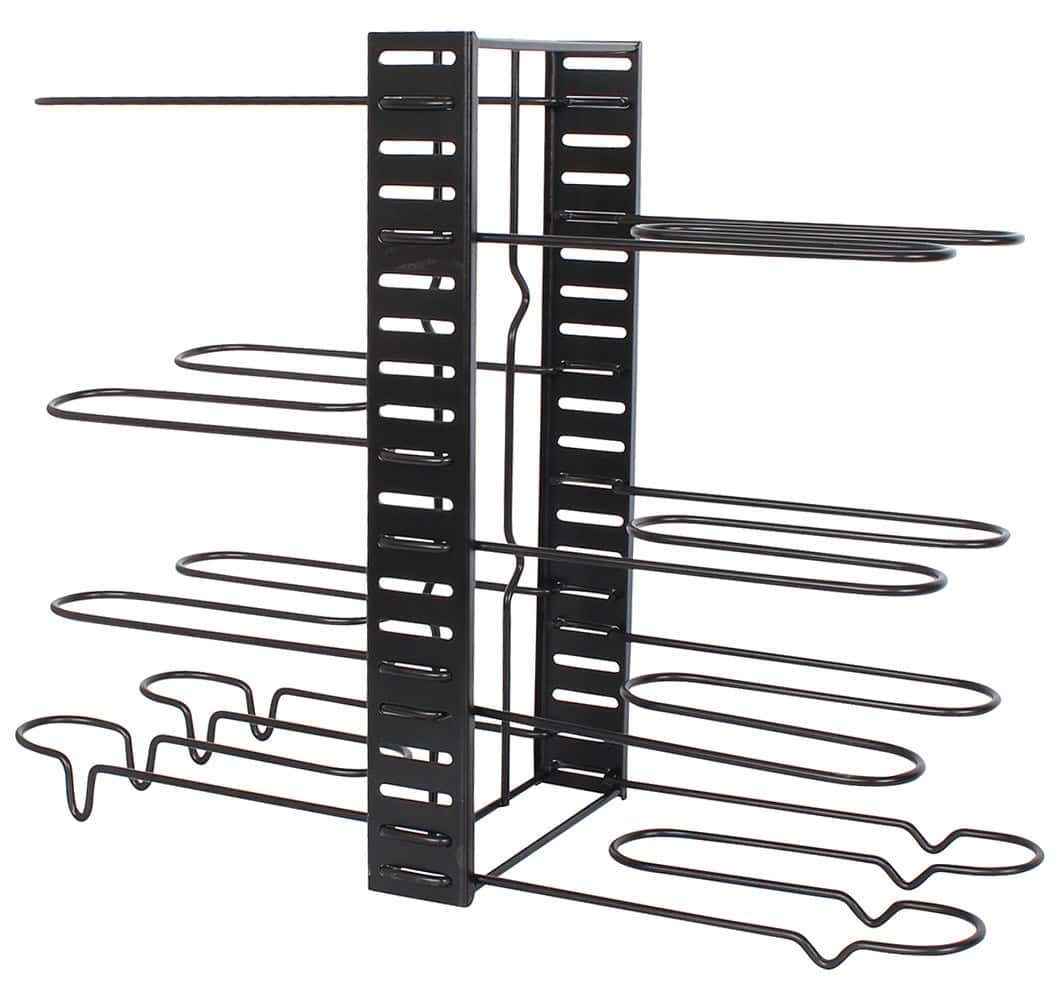 Kinghoff Organizer for pans, pots and lids - black, adjustable