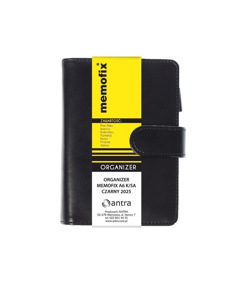 Memofix Organizer 2026 A6 K/SA black - perfect for planning