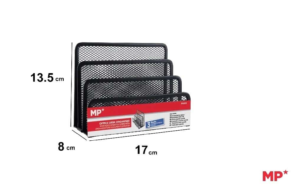 Mesh desk organizer - metal, black - perfect for office