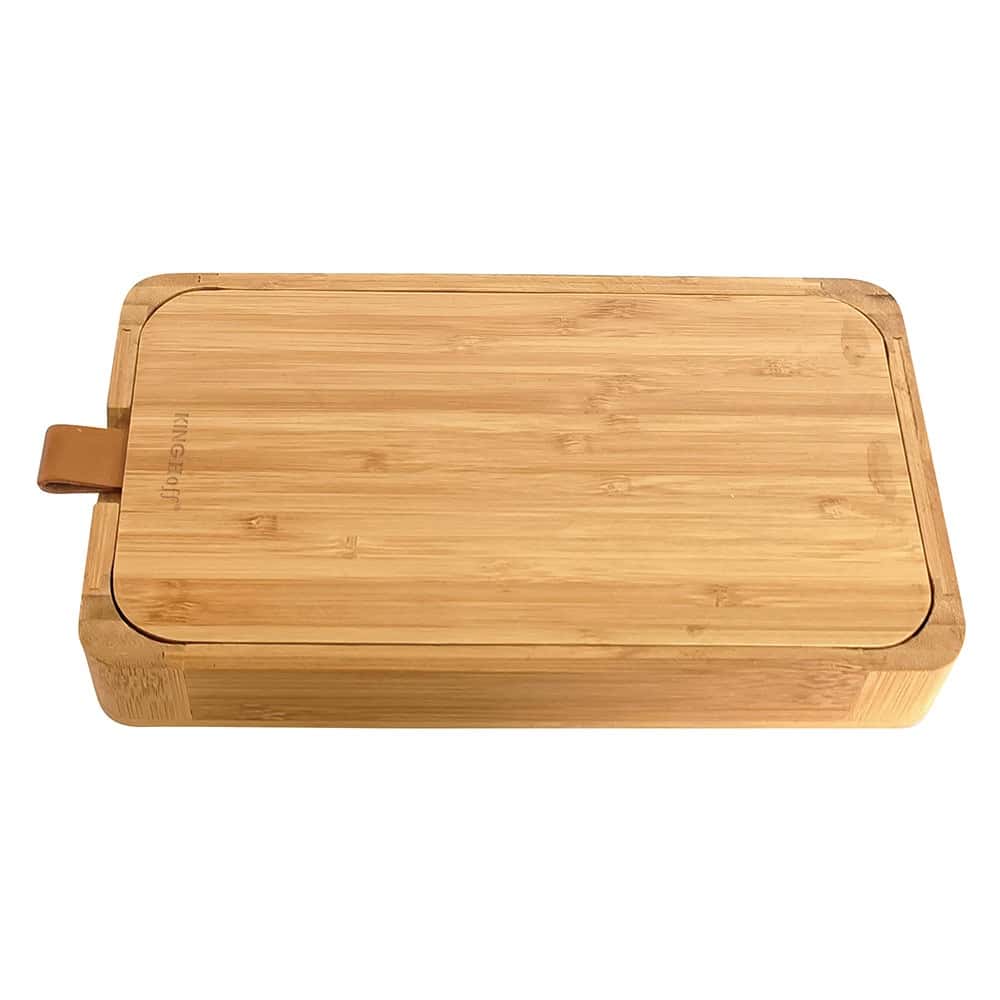 KINGHOFF Cosmetic organizer with bamboo mirror - ideal for bathroom