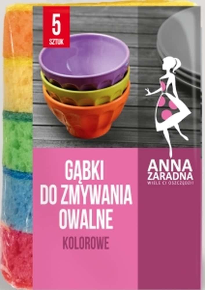 Anna Zar Oval Kitchen Sponges - 5 Pieces for reliable cleanliness